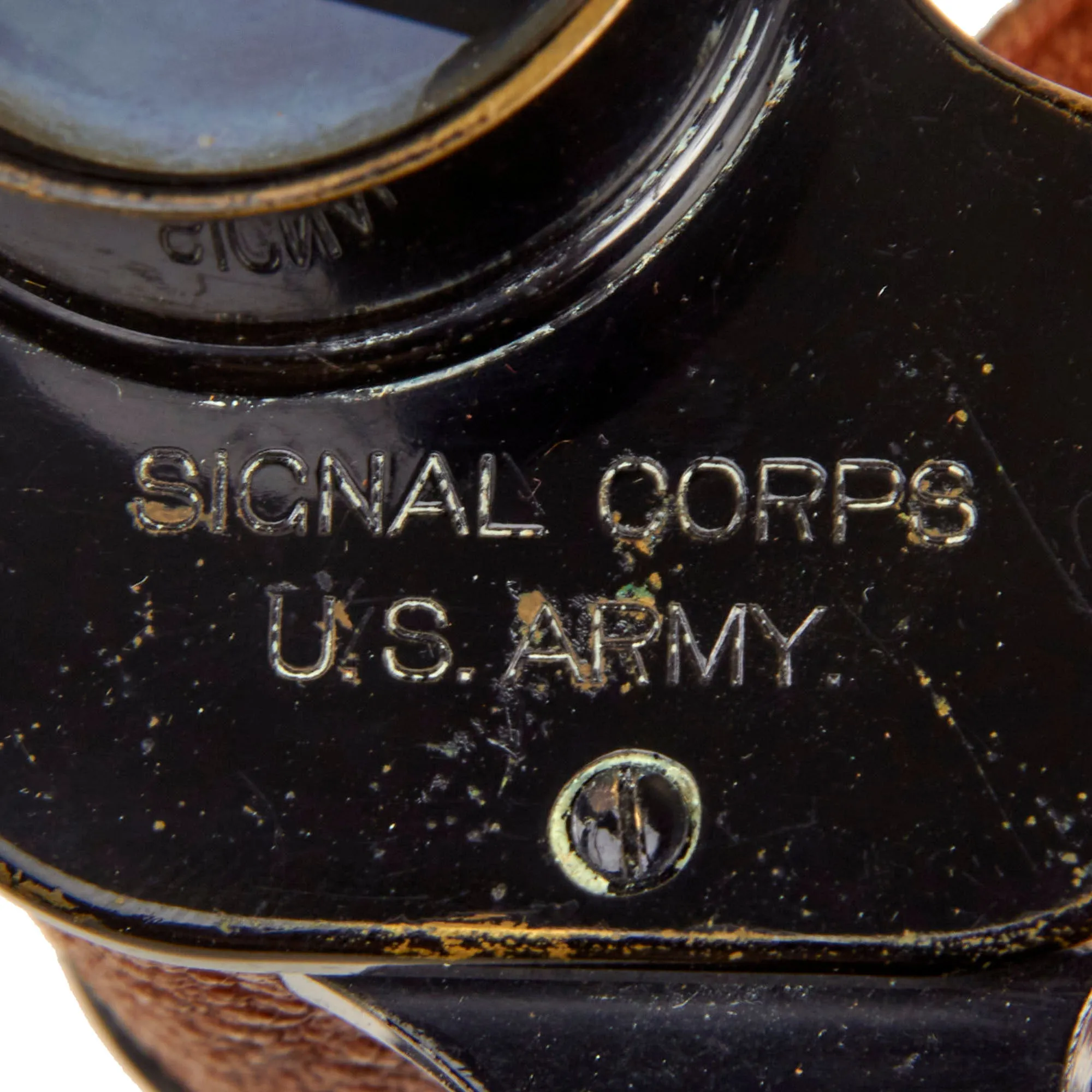 Original U.S. WWI Era Army Signal Corps Binoculars by Bausch & Lomb with Compass Equipped Leather Case