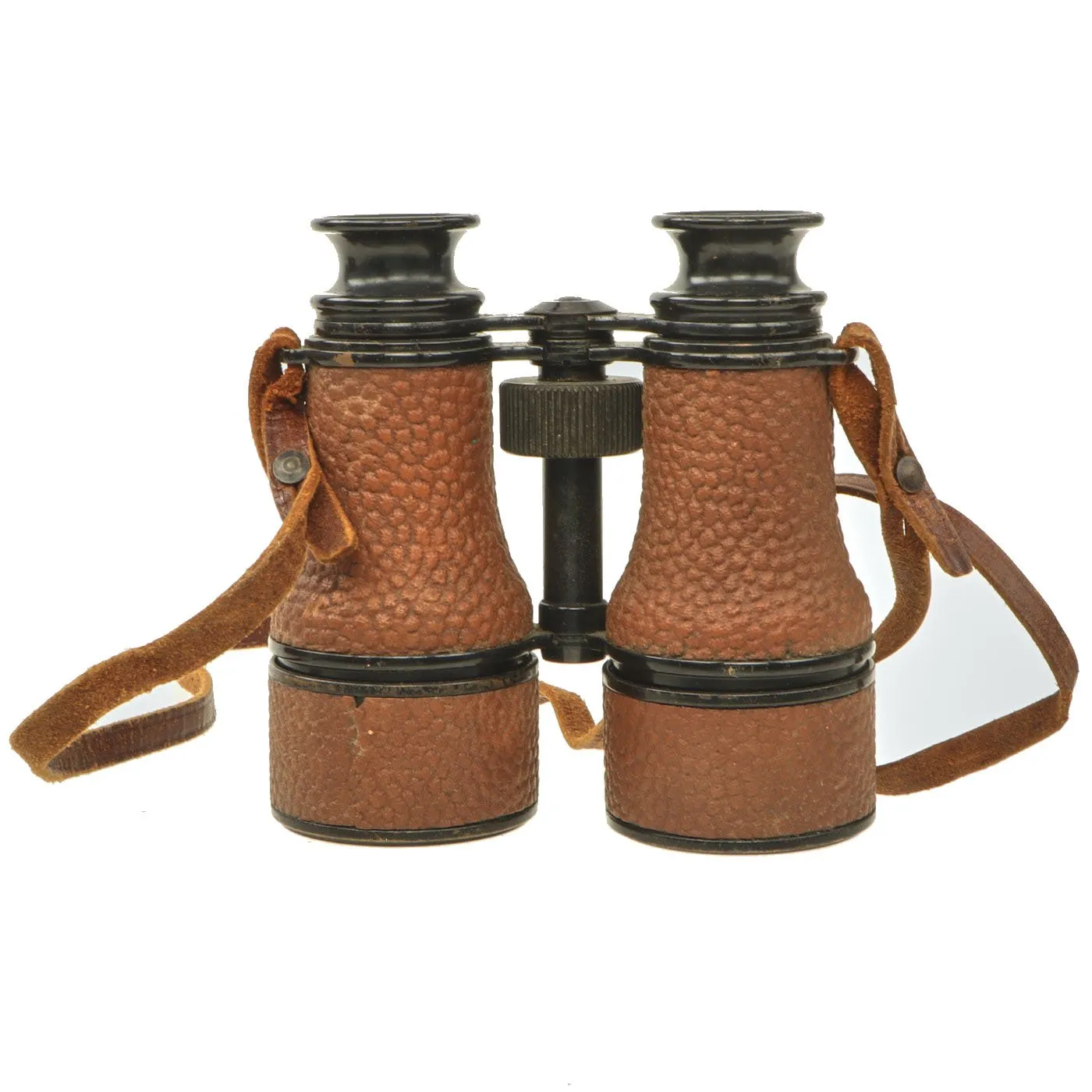 Original WWI U.S. Navy 3 Power Leather Covered Binoculars with Leather Case