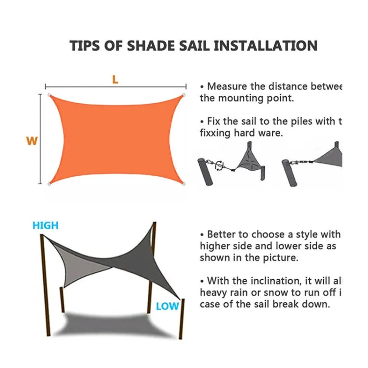 Outdoor Garden Sunshade Sail Waterproof Anti-UV Canopy, Size: 3m x 5m(Orange)