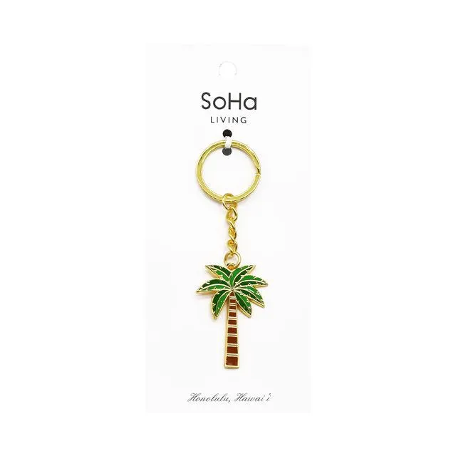 Palm Tree Enamel Keychain