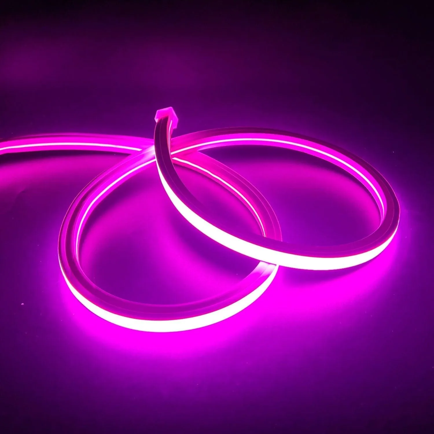 Pink LED Neon Flex 220V 240V Flat Shape Top Bending 20cm Cutting IP65 with UK Plug