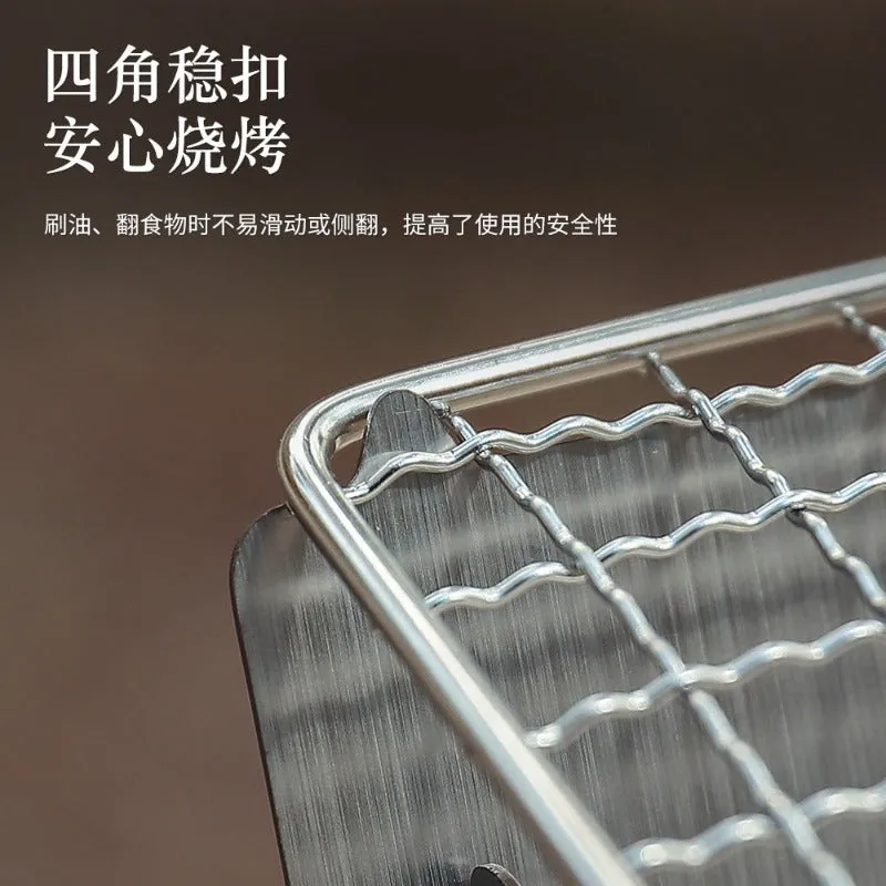 Portable Folding Barbecue Grill Heating Stoves Multifunction Camping BBQ Grill Rack Net Firewood Stove Stainless steel BBQ Grill