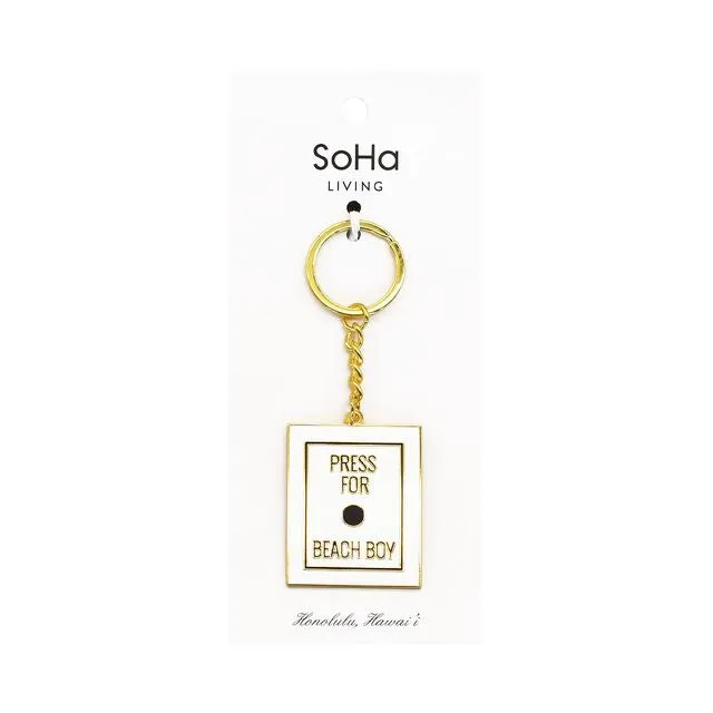 Press for Beach Boy Enamel Keychain