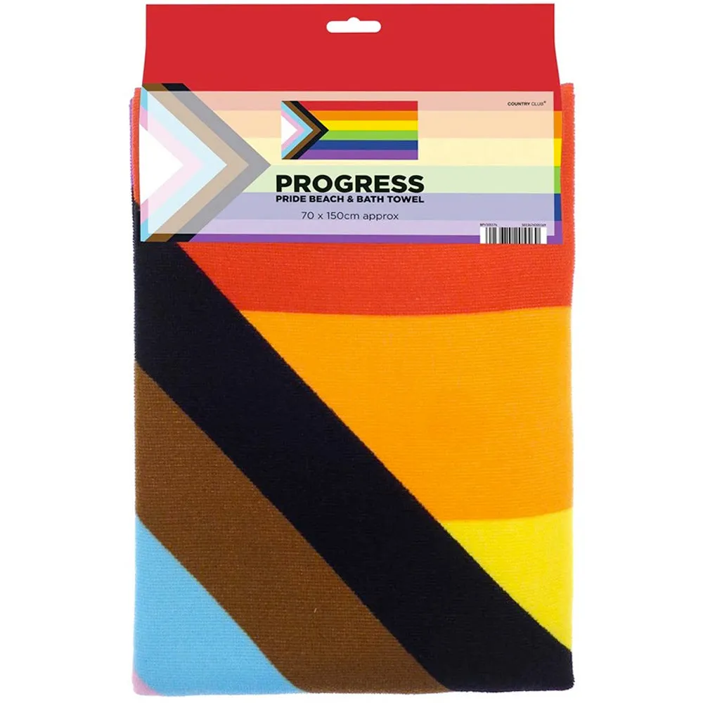 Progress Pride Rainbow Microfibre Beach / Bath Towel