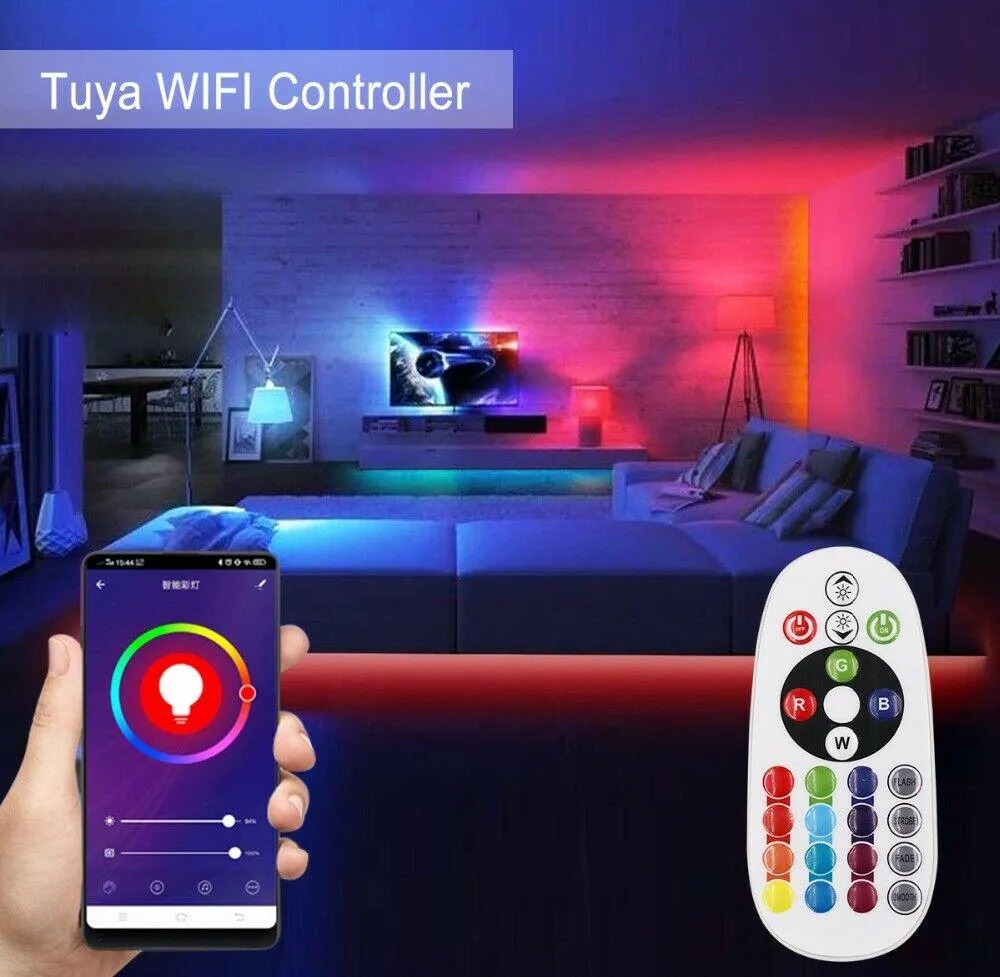 RGB LED Strip Light 220V 240V 60LEDs/m IP65 Waterproof WIFI App Control work with Google & Alexa