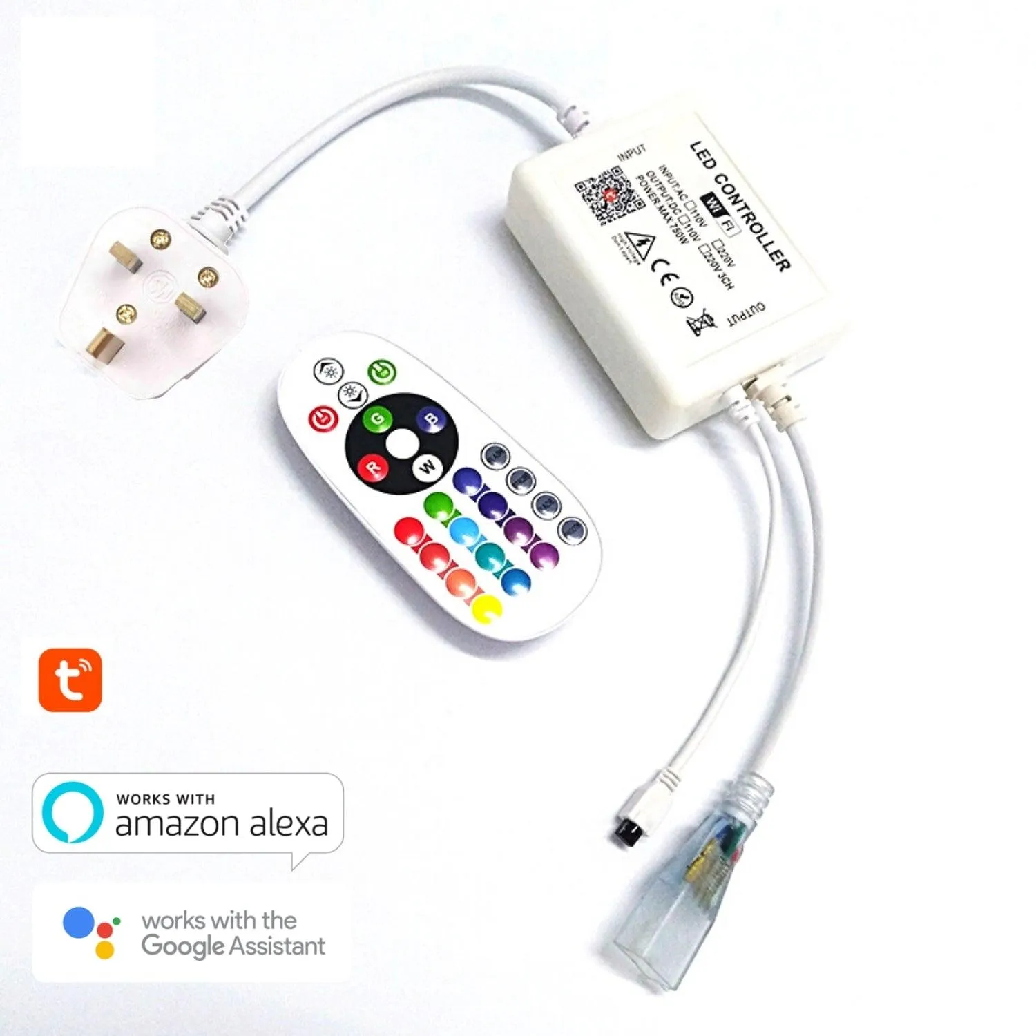 RGB LED Strip Light 220V 240V 60LEDs/m IP65 Waterproof WIFI App Control work with Google & Alexa