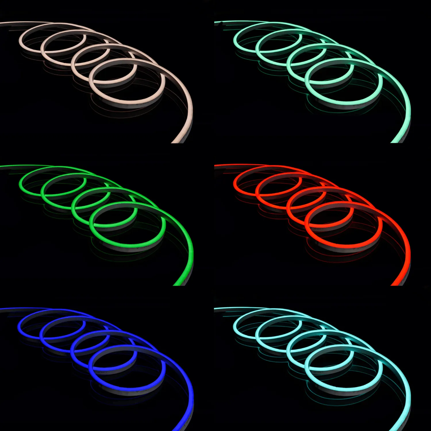 RGB Neon Flex Rope Light DC 24V 8x18mm IP65 Waterproof with Music Controller 10 Metre Kit