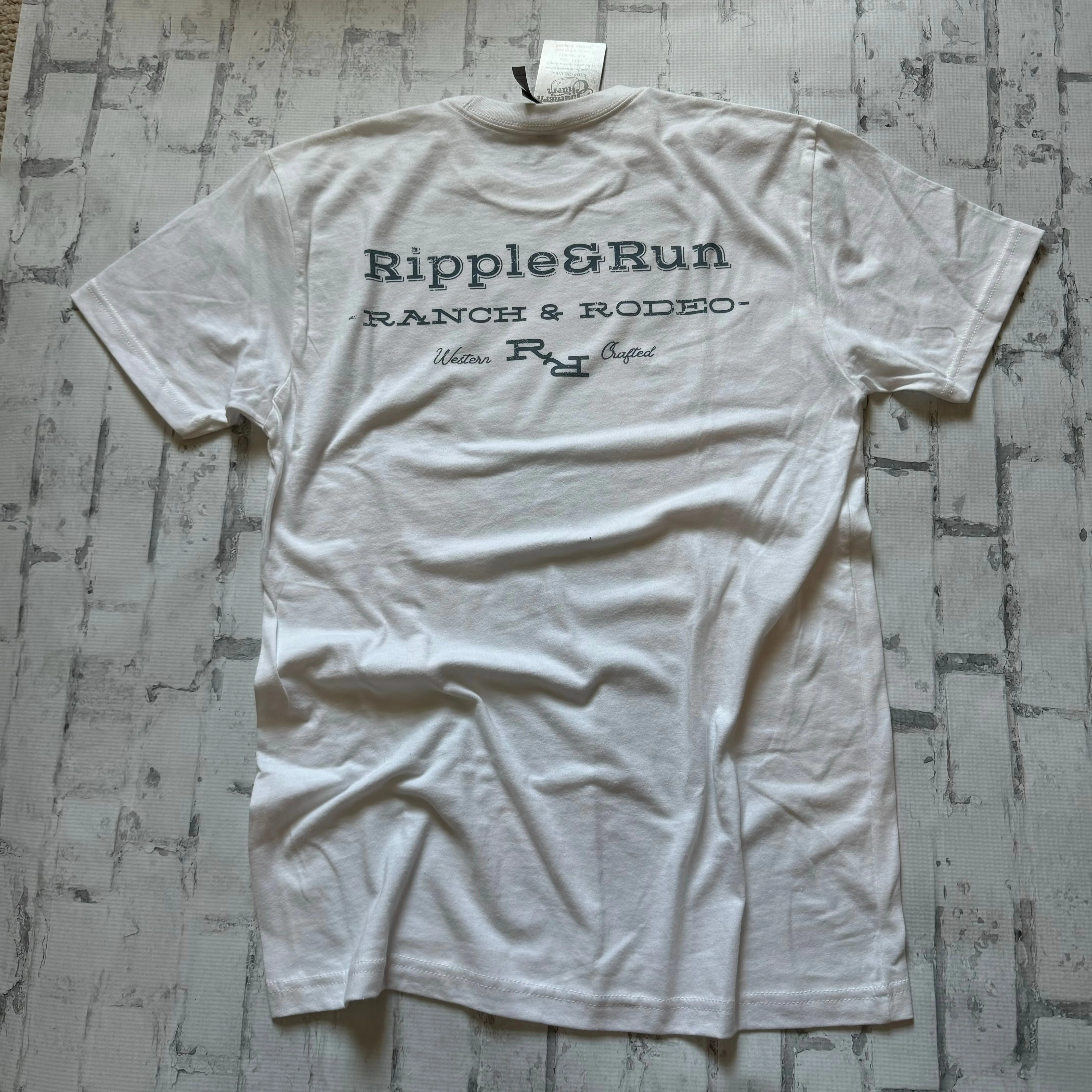 Ripple and Run "Western Crafted" Short Sleeve T-shirt - White