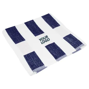 Seaside Beach Towel, We with Navy Stripes