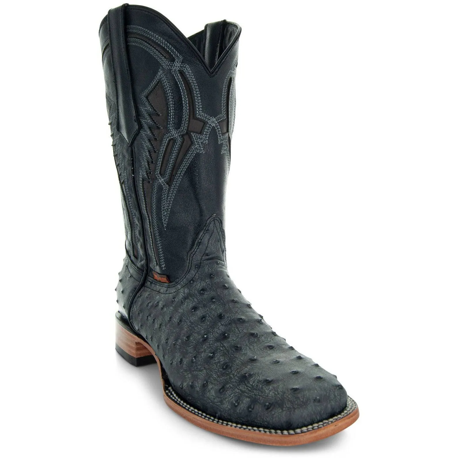 Soto Boots Mens Out of the Wild Black Ostrich Print Boots H50031