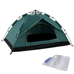 TC-014 Outdoor Beach Travel Camping Automatic Spring Multi-Person Tent For 3-4 People(Green Mat)