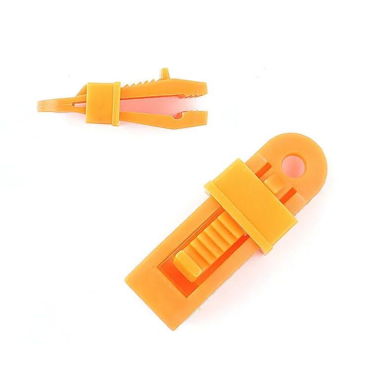 Tents Wind Rope Clamp Awnings Outdoor Camping Plastic Clip Tents Accessories(Orange)