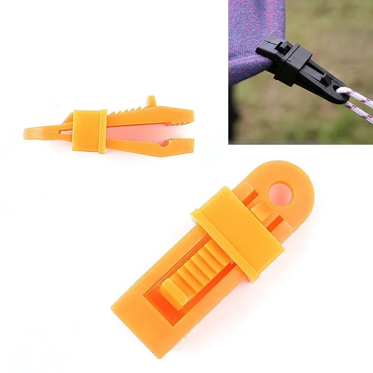 Tents Wind Rope Clamp Awnings Outdoor Camping Plastic Clip Tents Accessories(Orange)