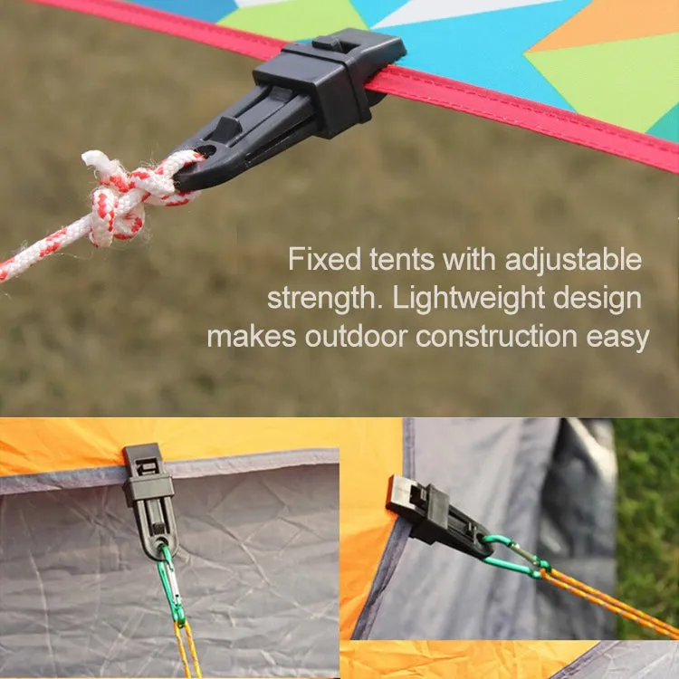 Tents Wind Rope Clamp Awnings Outdoor Camping Plastic Clip Tents Accessories(Orange)