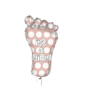 Unique 31” It’s A Girl Footprint Foil Balloon