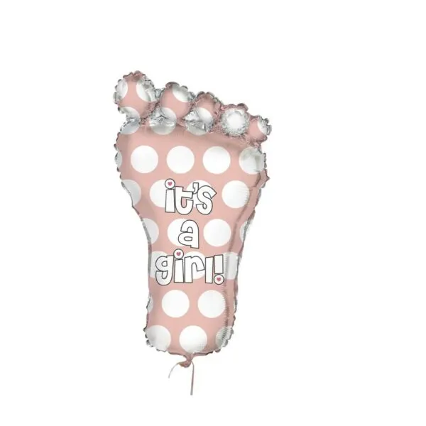 Unique 31” It’s A Girl Footprint Foil Balloon