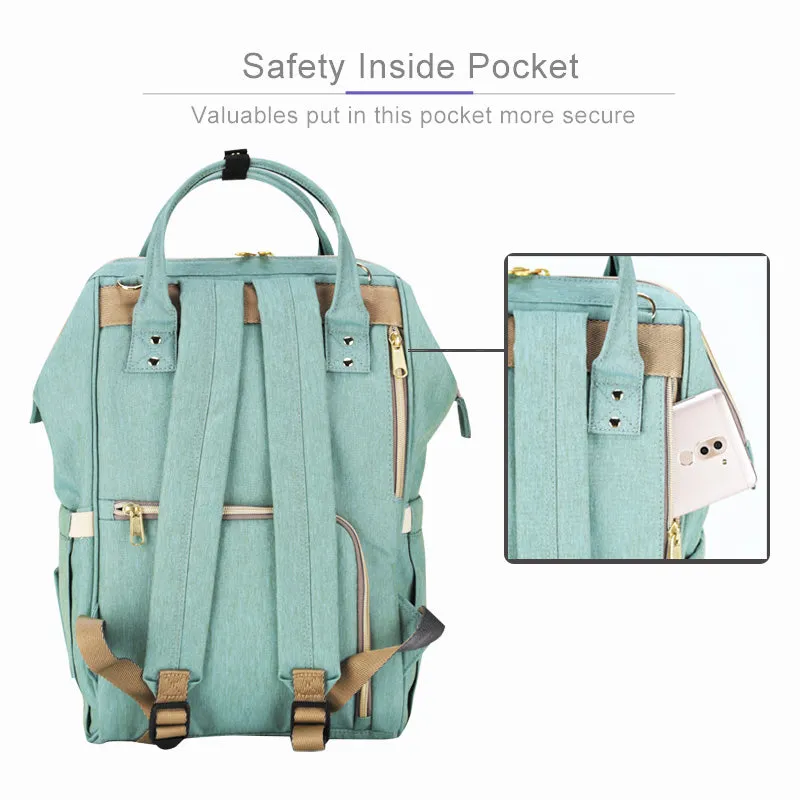 US Fashion Mummy Diaper Backpack Large Capacity Maternity Nappy Baby Travel Bag